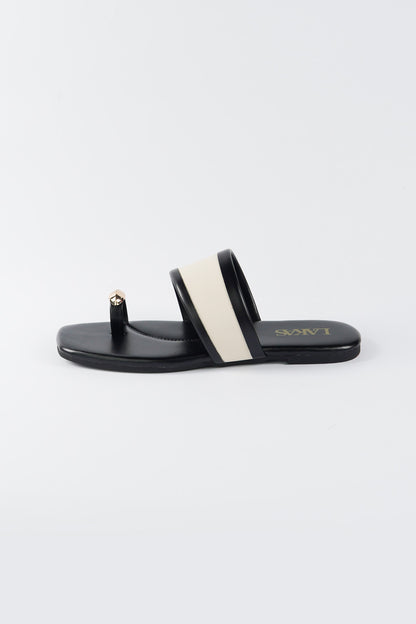 Regal Step Slides - Black & Beige