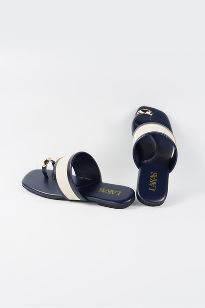 Regal Step Slides - Navy & Beige