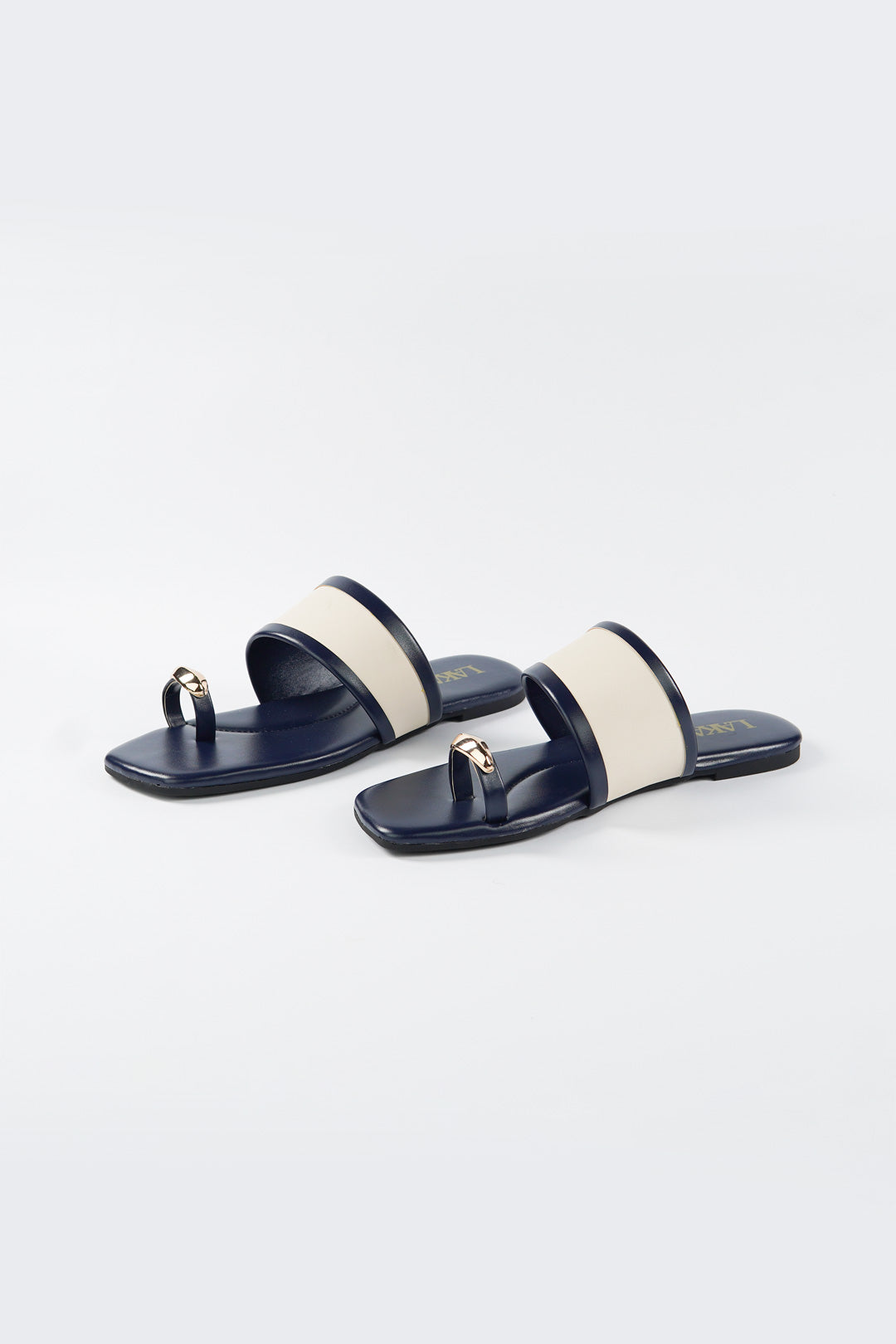 Regal Step Slides - Navy & Beige