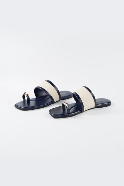 Regal Step Slides - Navy & Beige