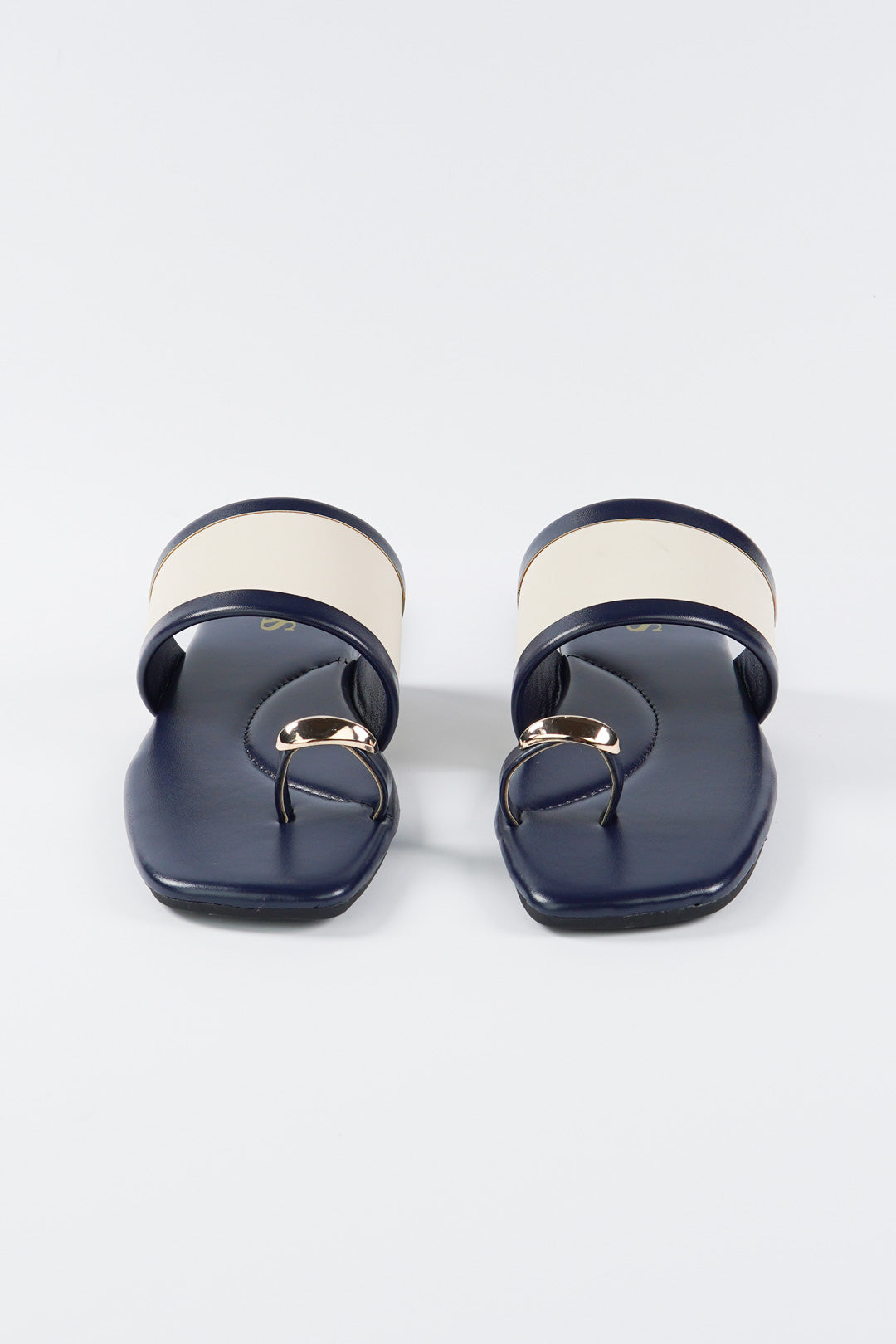 Regal Step Slides - Navy & Beige